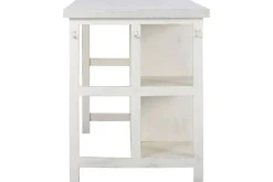 Isla de Cocina con Encimera de Mármol y Cajones Color Blanco MB-224036