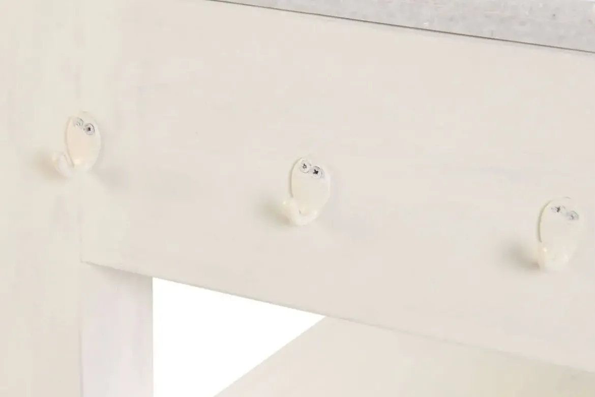 Isla de Cocina de Madera con Encimera de Mármol MB-224037