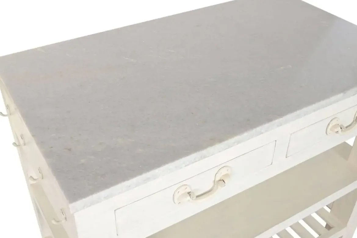 Isla de Cocina de Madera con Encimera de Mármol MB-224037