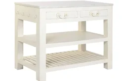 Isla de Cocina de Madera con Encimera de Mármol MB-224037