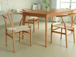 Juego de dos sillas con Asiento de Cuerda Natural y Estructura de Madera Haya Natural ETNA CG1914HC