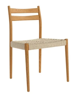 Juego de dos sillas con Asiento de Cuerda Natural y Estructura de Madera Roble Natural PRADO CG1918RC