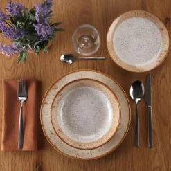 Juego de Mesa de 18 Platos de Pocelana con Diseño Color Tierra PROVENCE 22450049