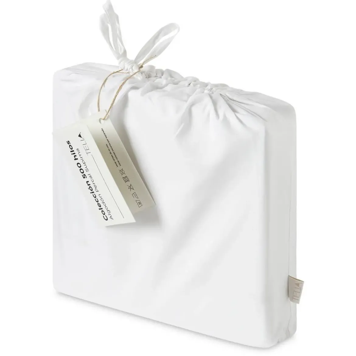 Juego de Sábanas de Algodón 500 hilos Blanco 180 cm TELIA HOME