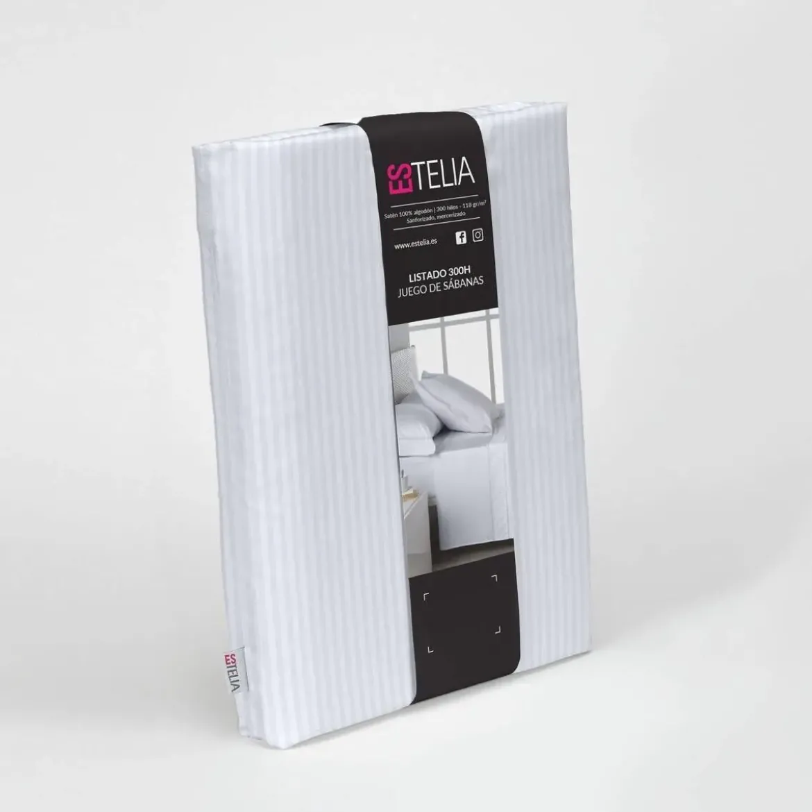 Juego de Sábanas de 180 cm de Satén Color Blanco ESTELIA 252437