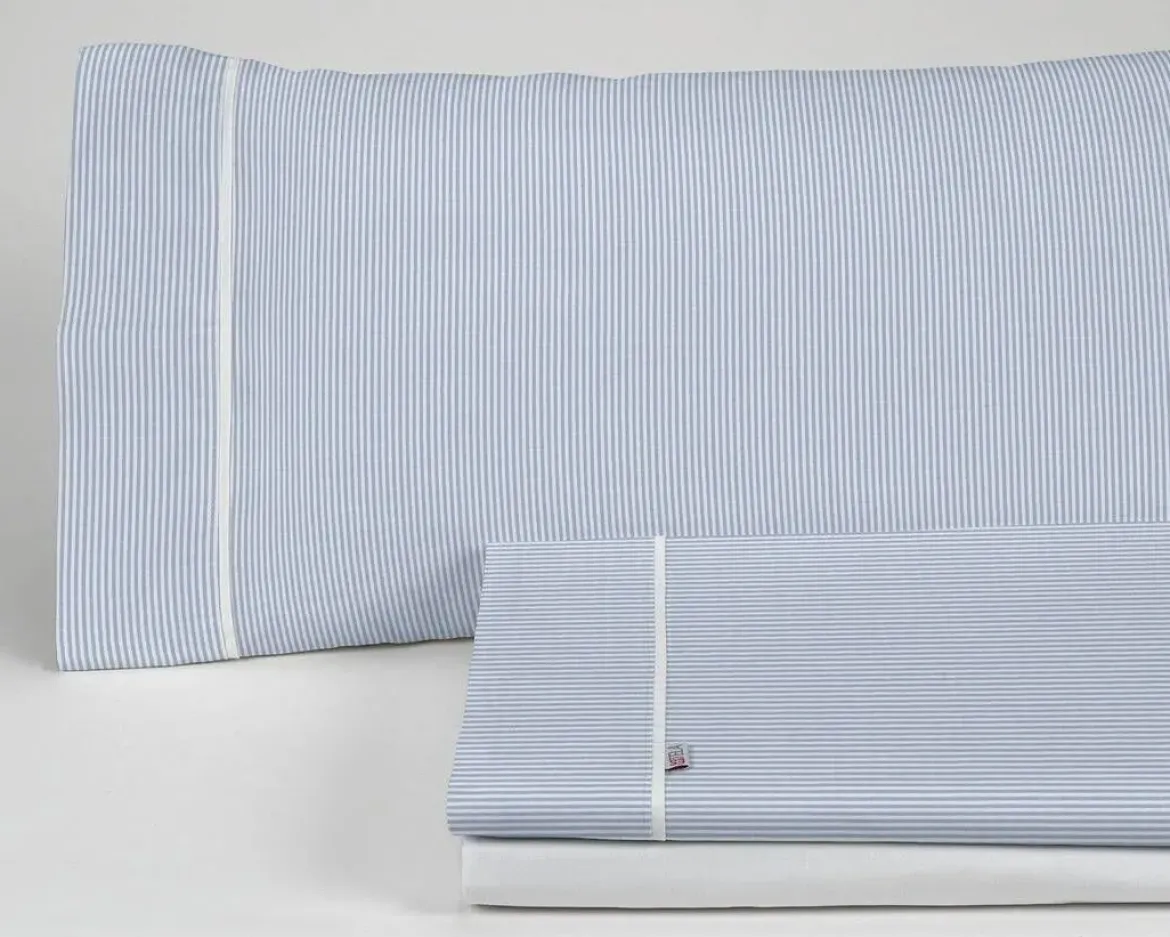 Juego de Sábanas 200 hilos Cama 135/140 GRETA Azul