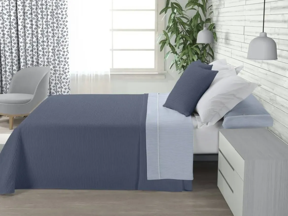 Juego de Sábanas 200 hilos Cama 90 GRETA Azul