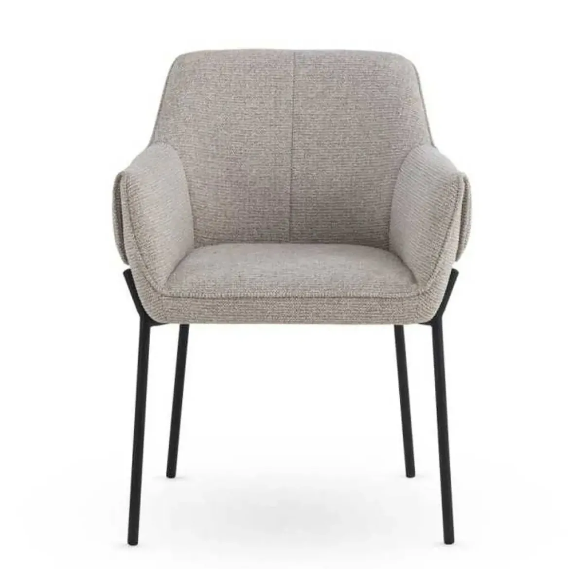 Juego de 4 Sillas de Comedor con Reposabrazos en Chenilla GABAR