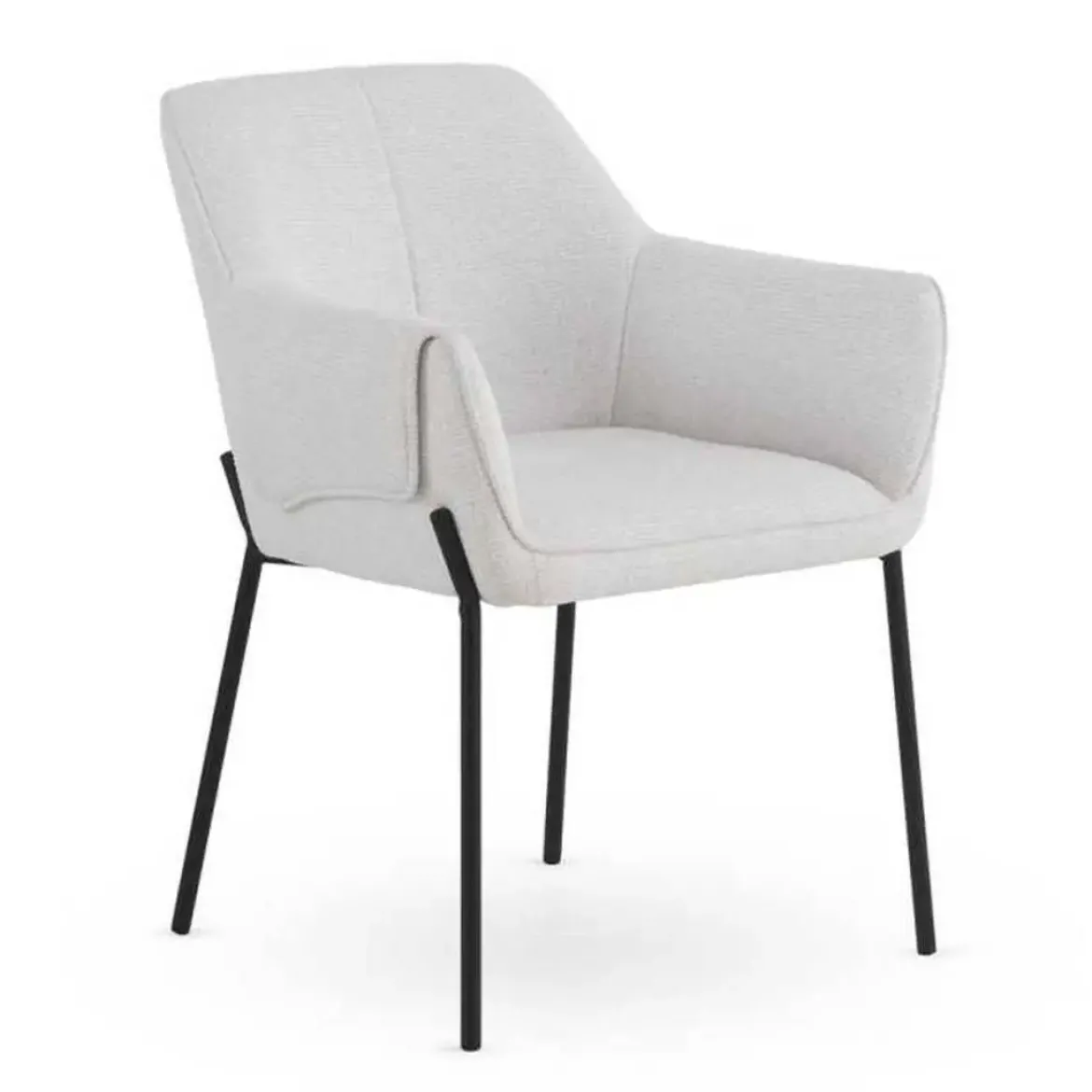 Juego de 4 Sillas de Comedor con Reposabrazos en Chenilla GABAR