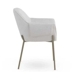 Juego de 4 Sillas de Comedor con Reposabrazos en Chenilla GABAR
