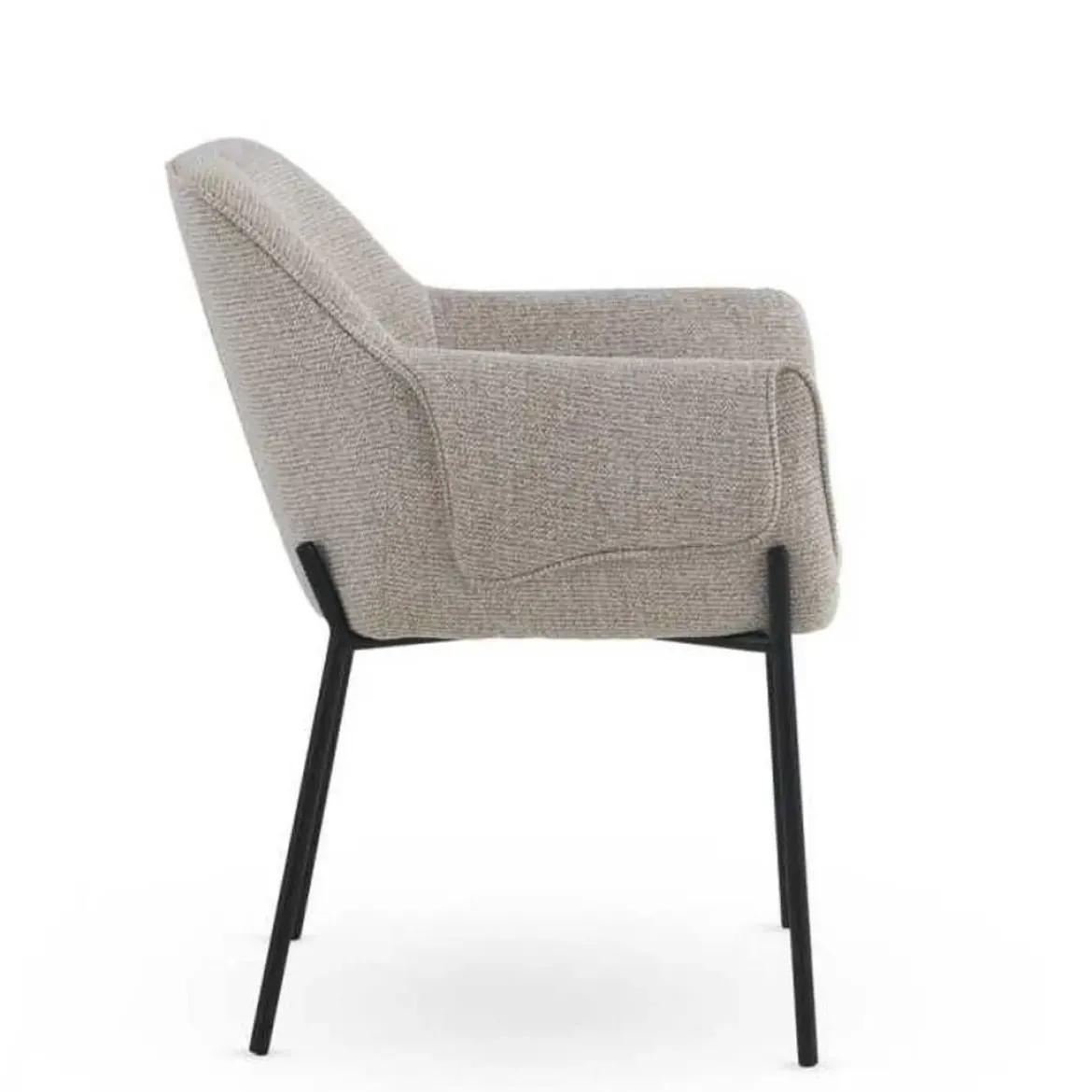 Juego de 4 Sillas de Comedor con Reposabrazos en Chenilla GABAR