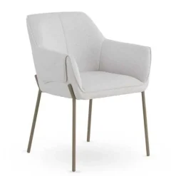 Juego de 4 Sillas de Comedor con Reposabrazos en Chenilla GABAR