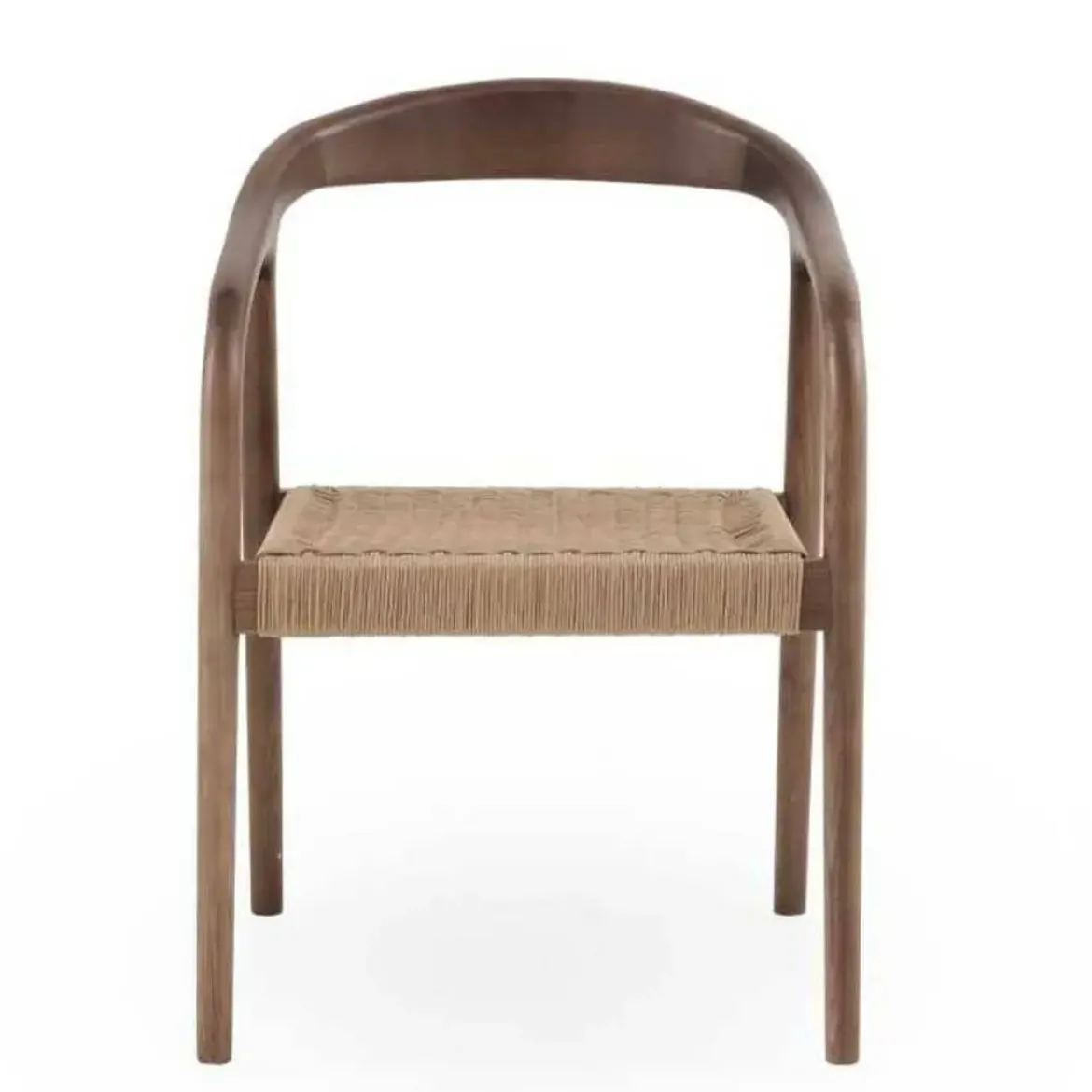 Juego de 4 Sillas de Comedor de Madera de Fresno con Asiento Trenzado GABAR 11587