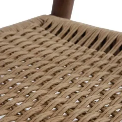 Juego de 4 Sillas de Comedor de Madera de Fresno con Asiento Trenzado GABAR 11587