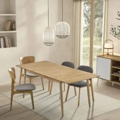 Juego de 2 Sillas de Comedor de Madera con Asiento Tapizado DC-900