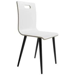 Juego de 4 Sillas de Comedor en Contrachapado y Patas Negras SOFIA