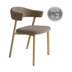 Juego de 2 Sillas de Comedor Tapizada con Patas Metal ARICA