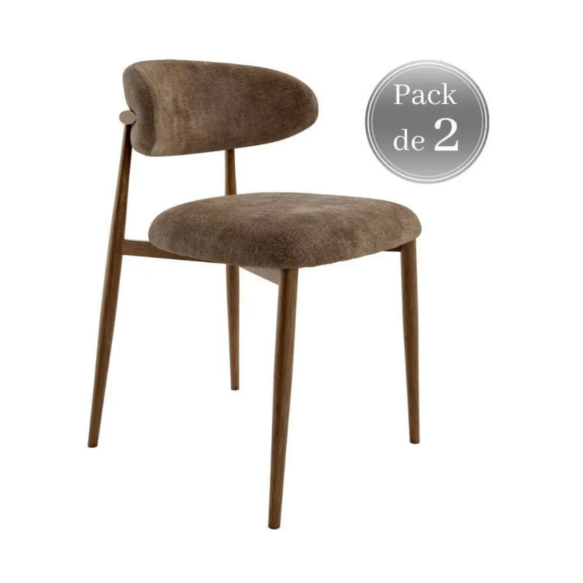 Juego de 2 Sillas de Comedor Tapizada con Estructura Metal PEREIRA