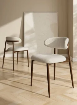 Juego de 2 Sillas de Comedor Tapizada con Estructura Metal PEREIRA