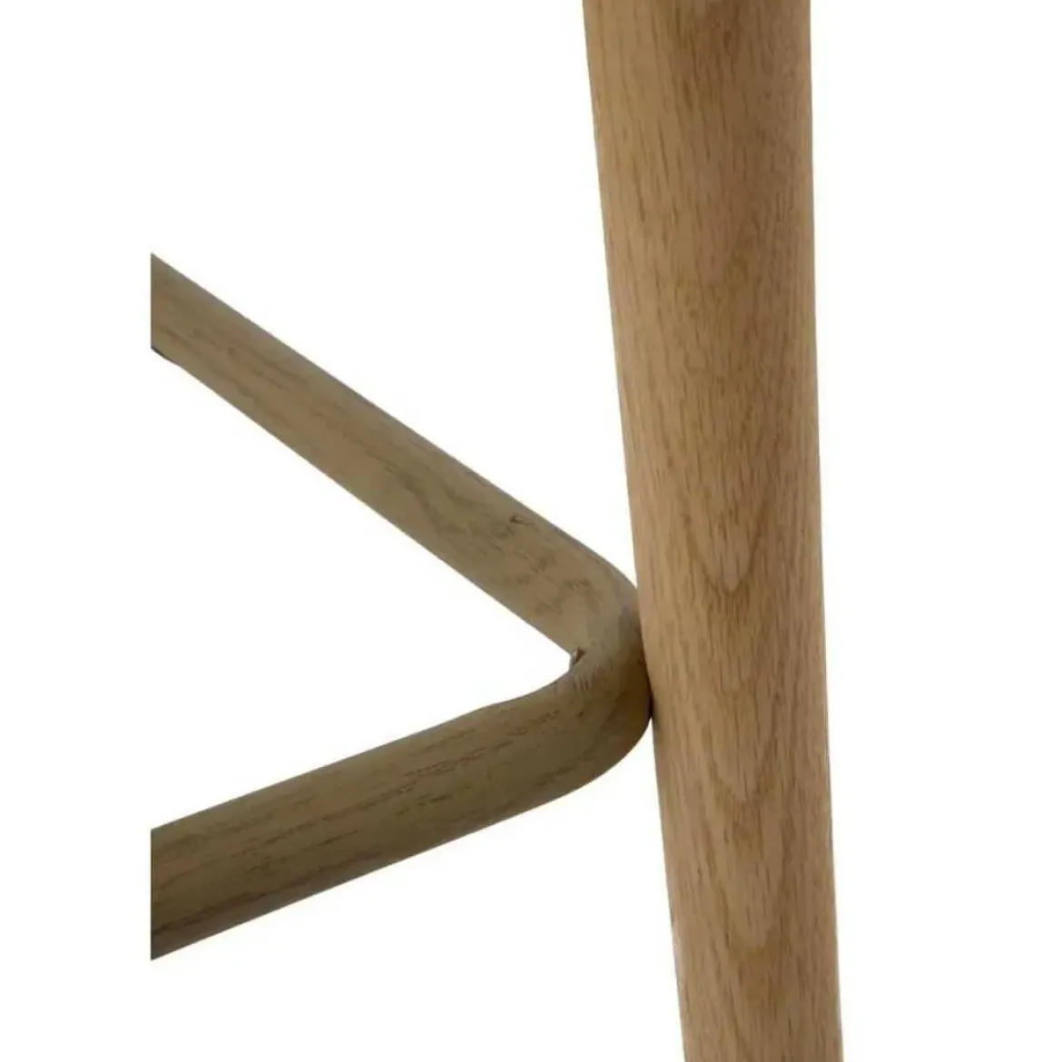 Juego de 2 Taburetes con Respaldo de Madera de Roble Tapizado Beige GABAR 11682