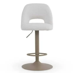Juego de 2 Taburetes Giratorios Regulable en Altura Tapizado en Chenilla GABAR