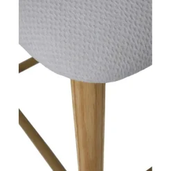 Juego de 2 Taburetes Tapizados Blancos de Madera de Roble Natural GABAR 11683