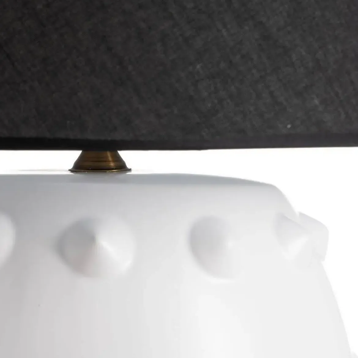 Lampara de Mesa Blanco-Negro 73 cm de Cerámica 614832