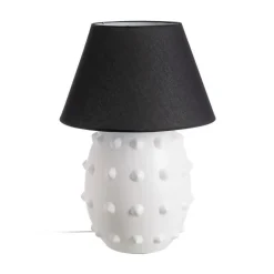 Lampara de Mesa Blanco-Negro 73 cm de Cerámica 614832