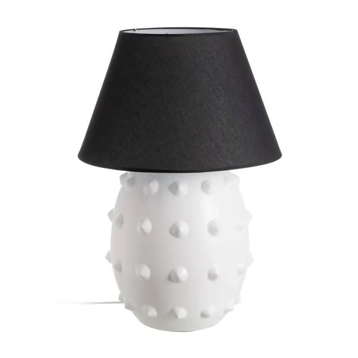Lampara de Mesa Blanco-Negro 73 cm de Cerámica 614832