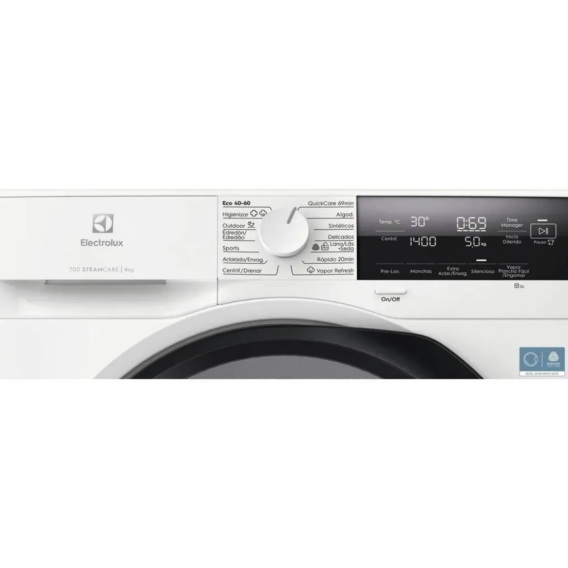 Lavadora ELECTROLUX 9kg 1400rpm A+++ Vapor Inverter EFI7394N2B