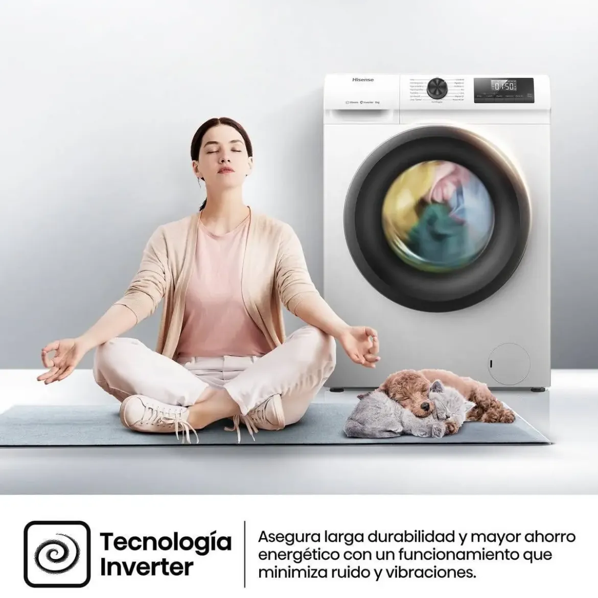 Lavadora Hisense 8kg 1400rpm A+++ Vapor 54cm WF1Q8041BW