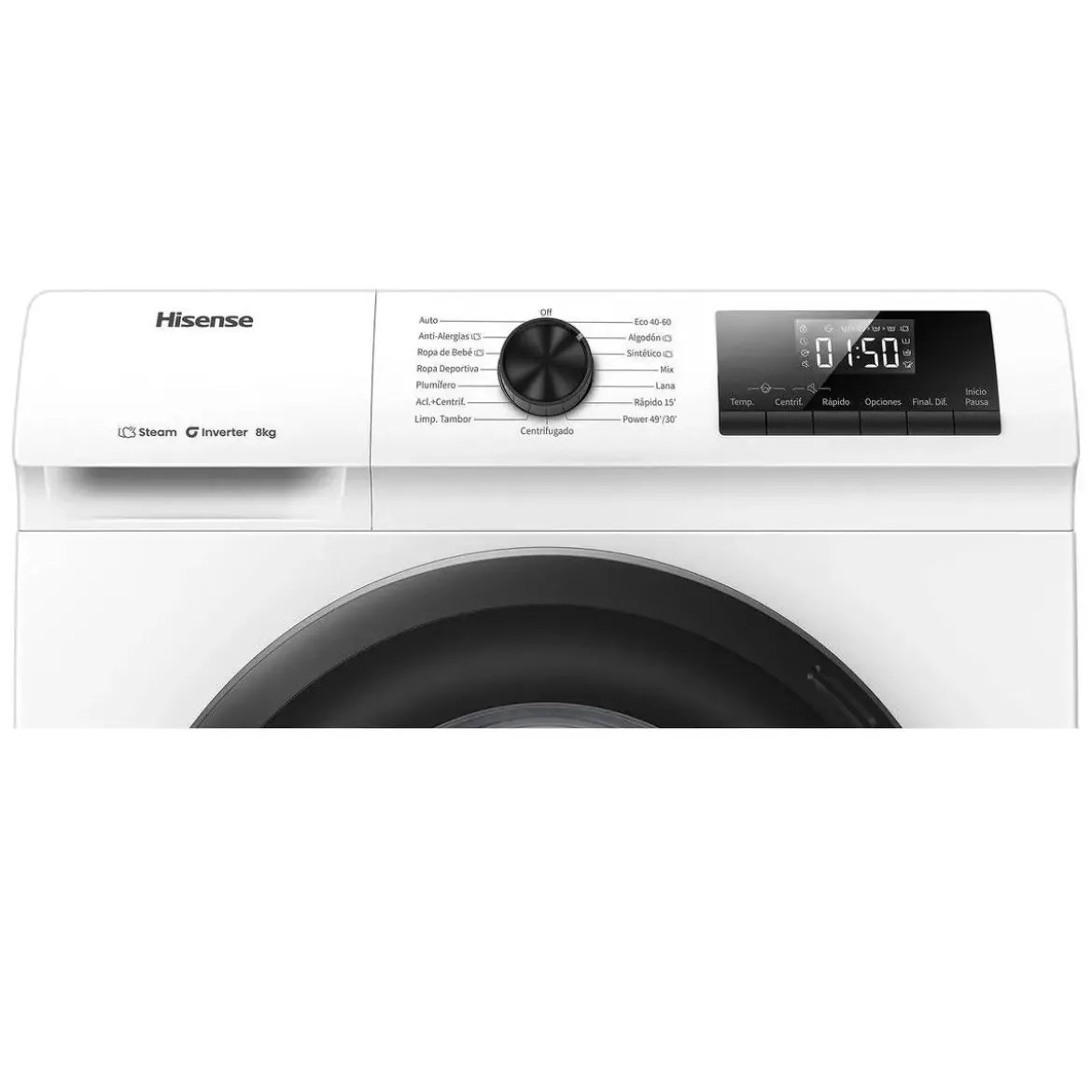 Lavadora Hisense 8kg 1400rpm A+++ Vapor 54cm WF1Q8041BW