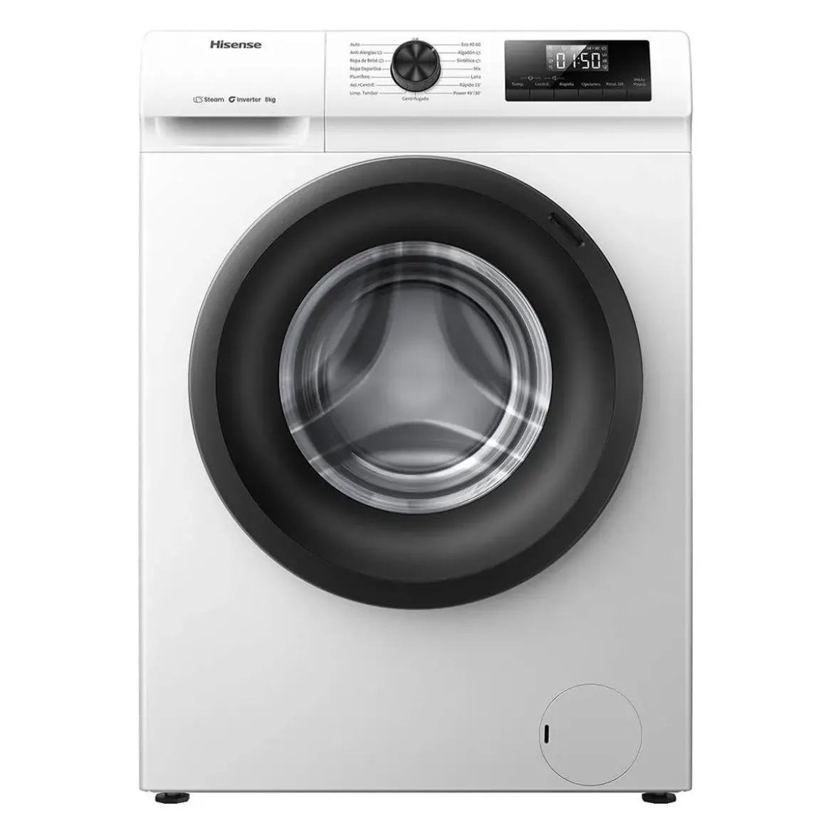 Lavadora Hisense 8kg 1400rpm A+++ Vapor 54cm WF1Q8041BW