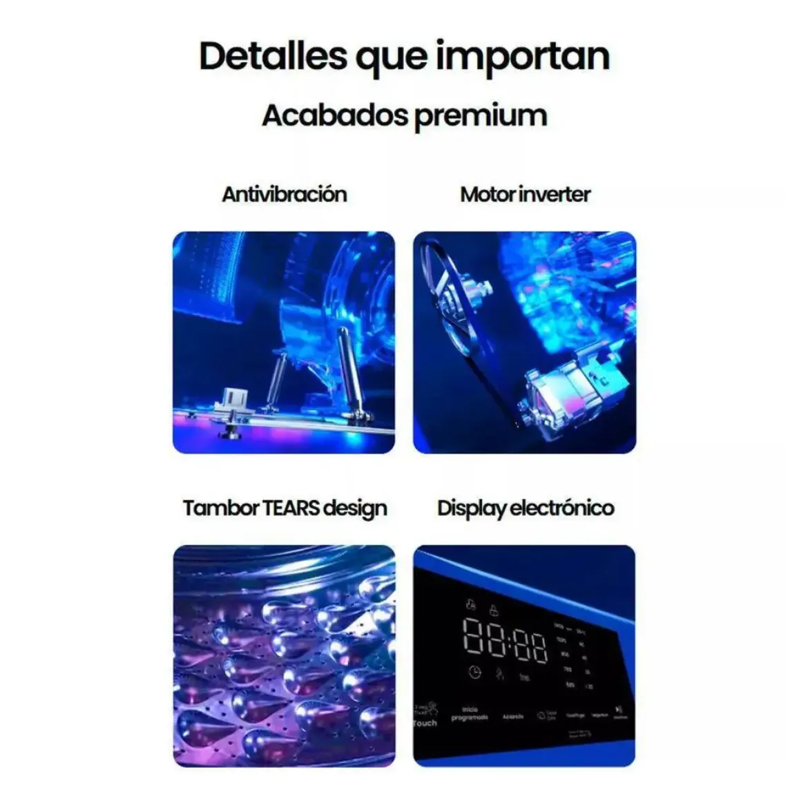 Lavadora Infiniton 9 Kg 1400 RPM Clase A con Vapor Care WMF94AWM