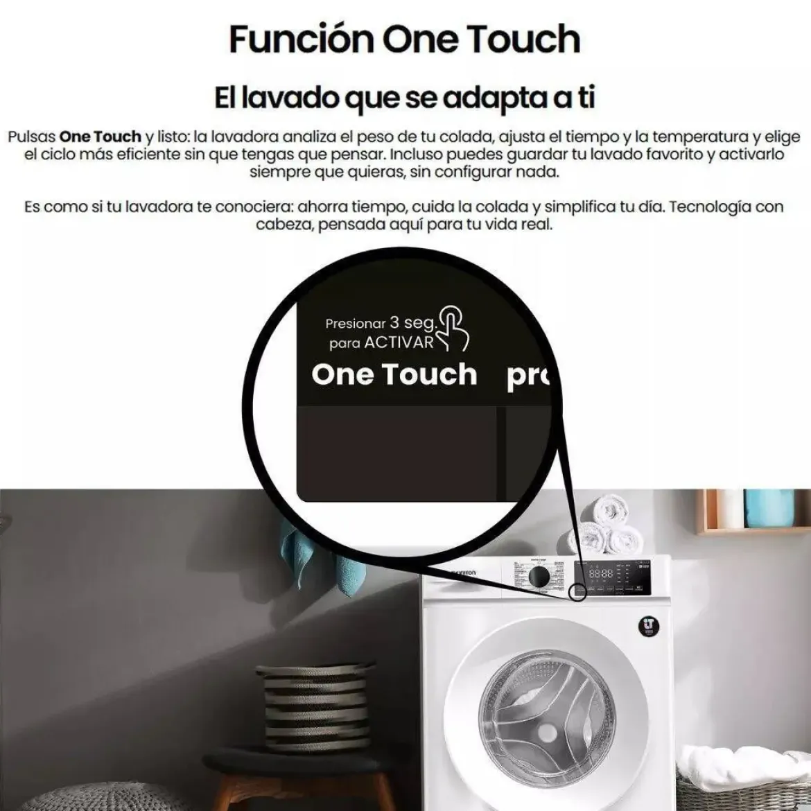 Lavadora Infiniton 9 Kg 1400 RPM Clase A con Vapor Care WMF94AWM