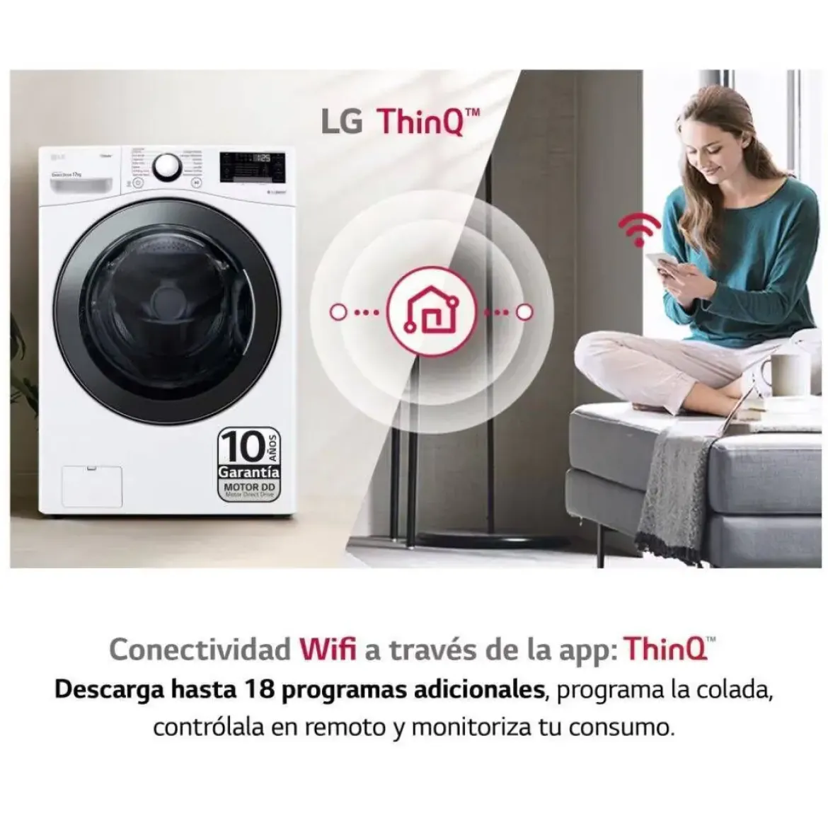 Lavadora LG 17 kg 1100 RPM Clase E F1P1CY2W