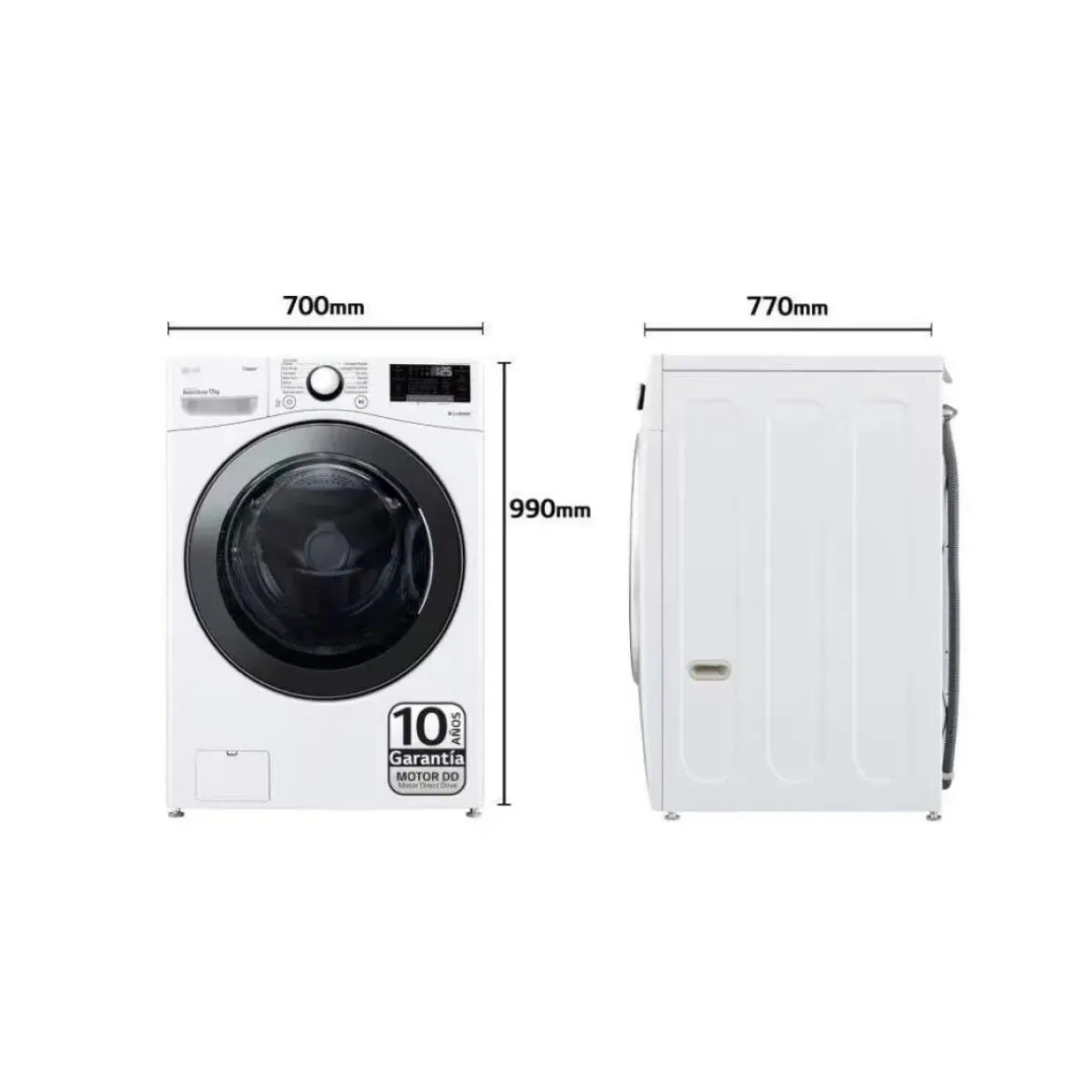 Lavadora LG 17 kg 1100 RPM Clase E F1P1CY2W