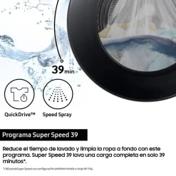 Lavadora Samsung 11 Kg AI Ecobubble 1400 RPM Clase A WW11DG5B25TEEC