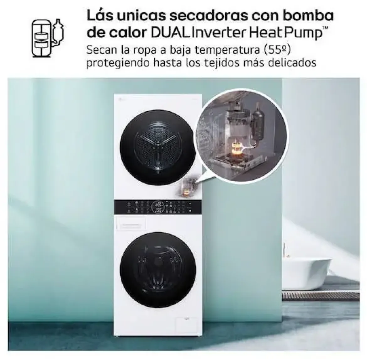 Lavadora Secadora Carga Frontal 12/10 Kg Inverter LG WT1210WWF