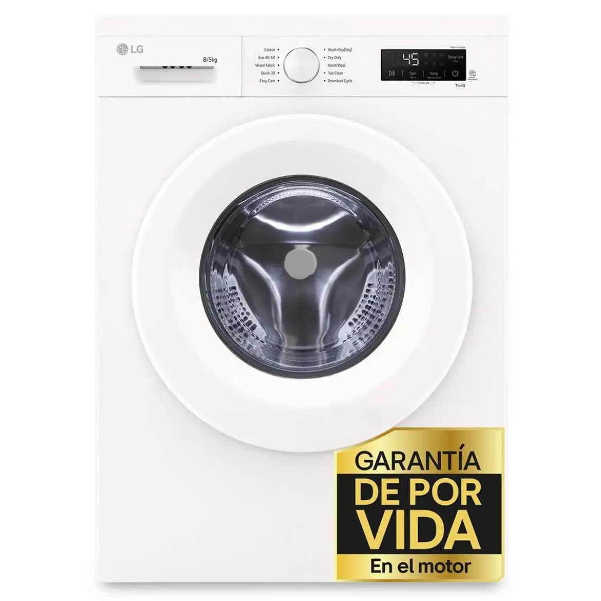 Lavadora-Secadora LG 8/5 kg 1400 rpm WiFi Steam W4X1085NWH