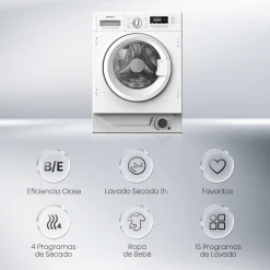 Lavasecadora Integrable 8/6 Kg 1400 RPM Hisense WD3M841BWIES