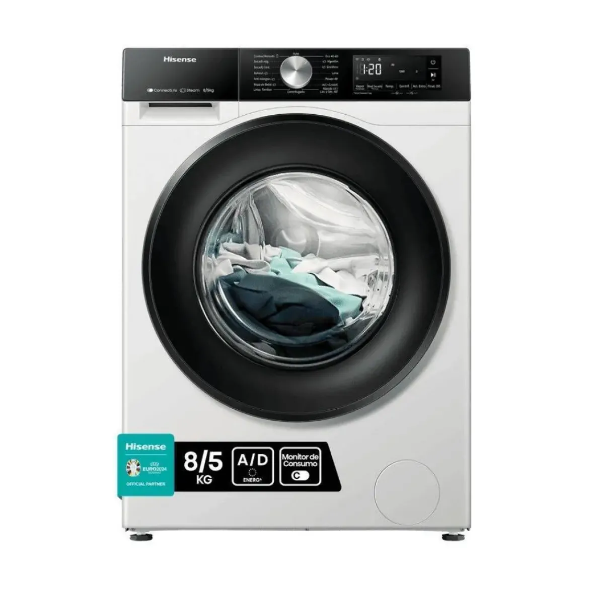 Lavasecadora 8 kg/5 kg 1400 Rpm Clase A Color Blanco HISENSE WD3S8043BW3