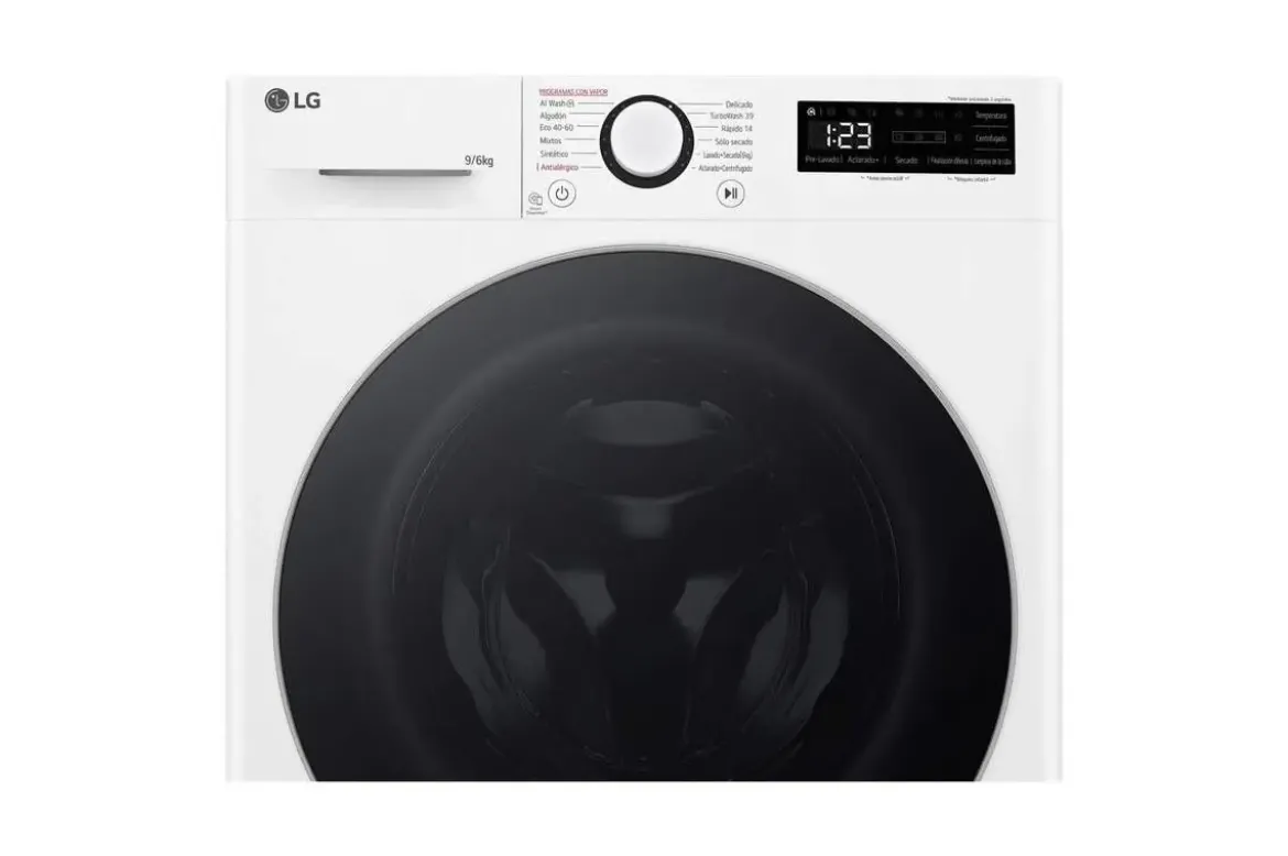 Lavasecadora LG Inteligente AI Direct Drive TM 9/6 KG 1400RPM CLASE D F4DR6009A1W