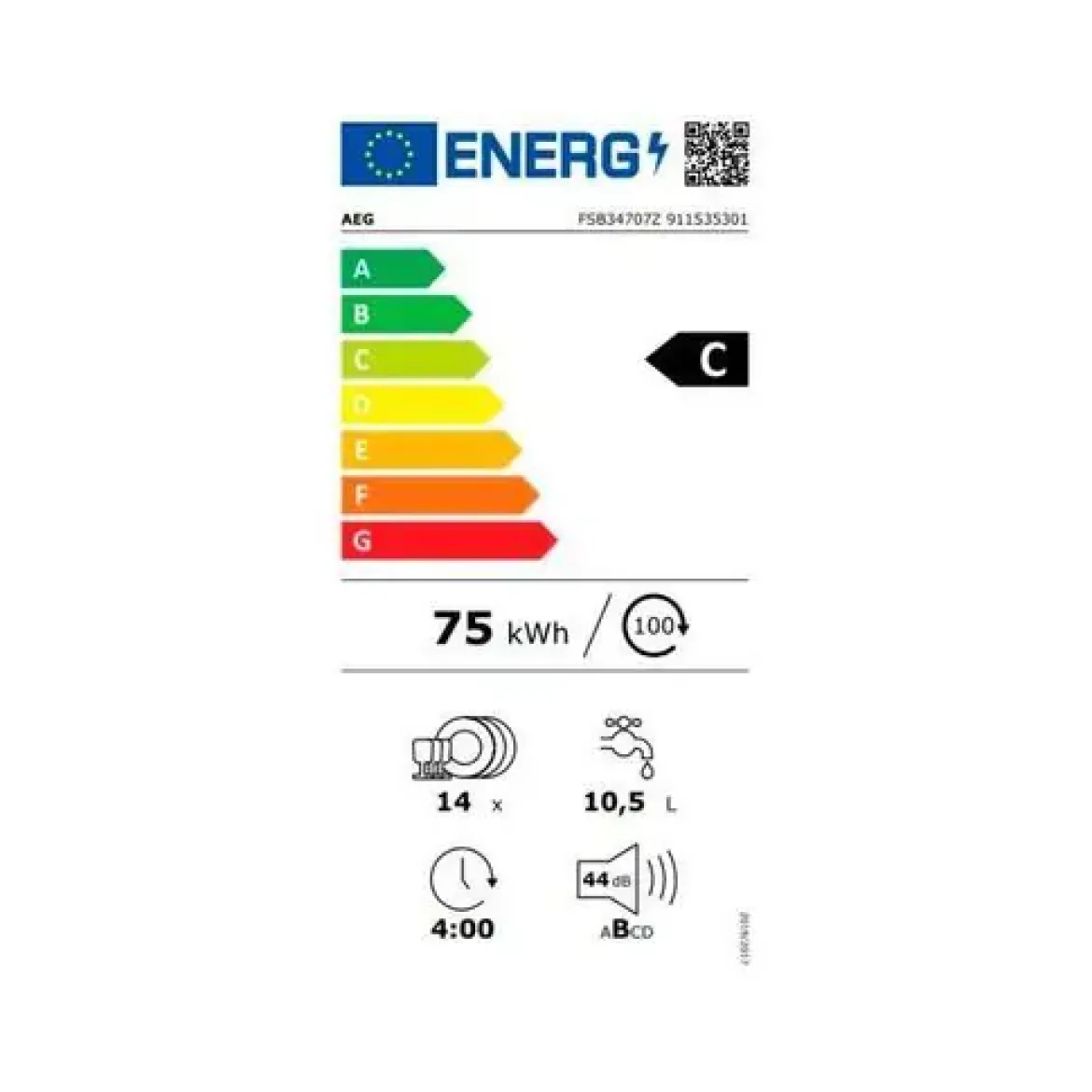 Lavavajillas AEG Integrable 60cm 14Cubiertos AirDry FSB34707Z