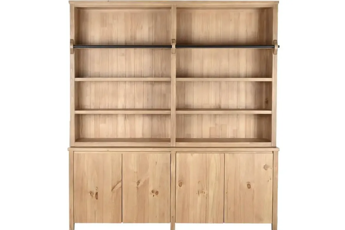 Librería de Pino y Metal con Escalera MB-222248