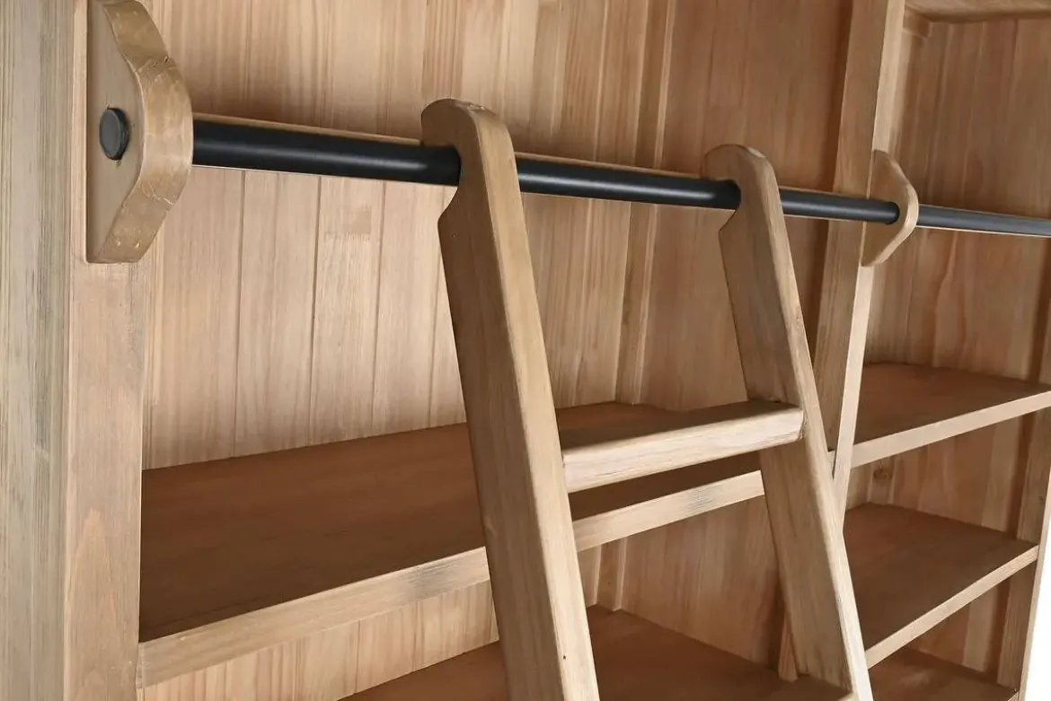 Librería de Pino y Metal con Escalera MB-222248
