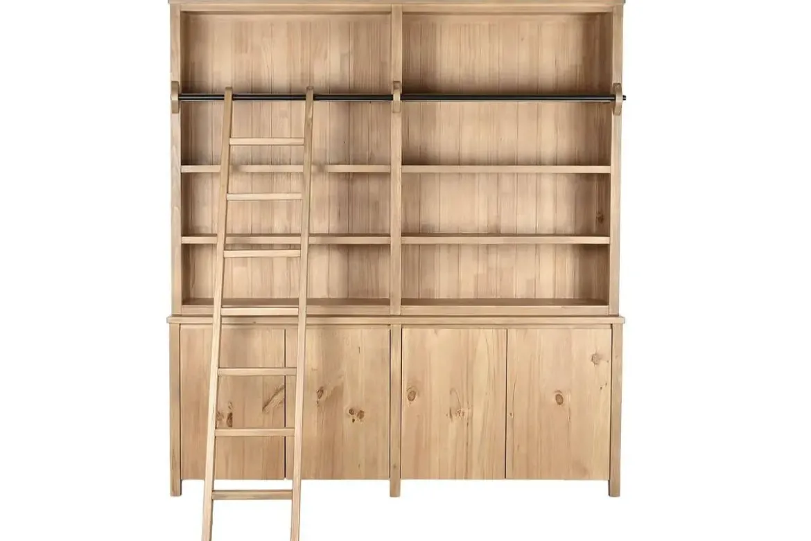 Librería de Pino y Metal con Escalera MB-222248