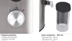Licuadora HAEGER JE600002B MINI JUICER 600W 2 Velocidades INOX