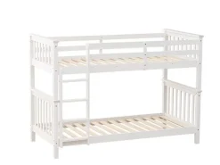 Litera de Madera Maciza Convertible Blanca CAMILA