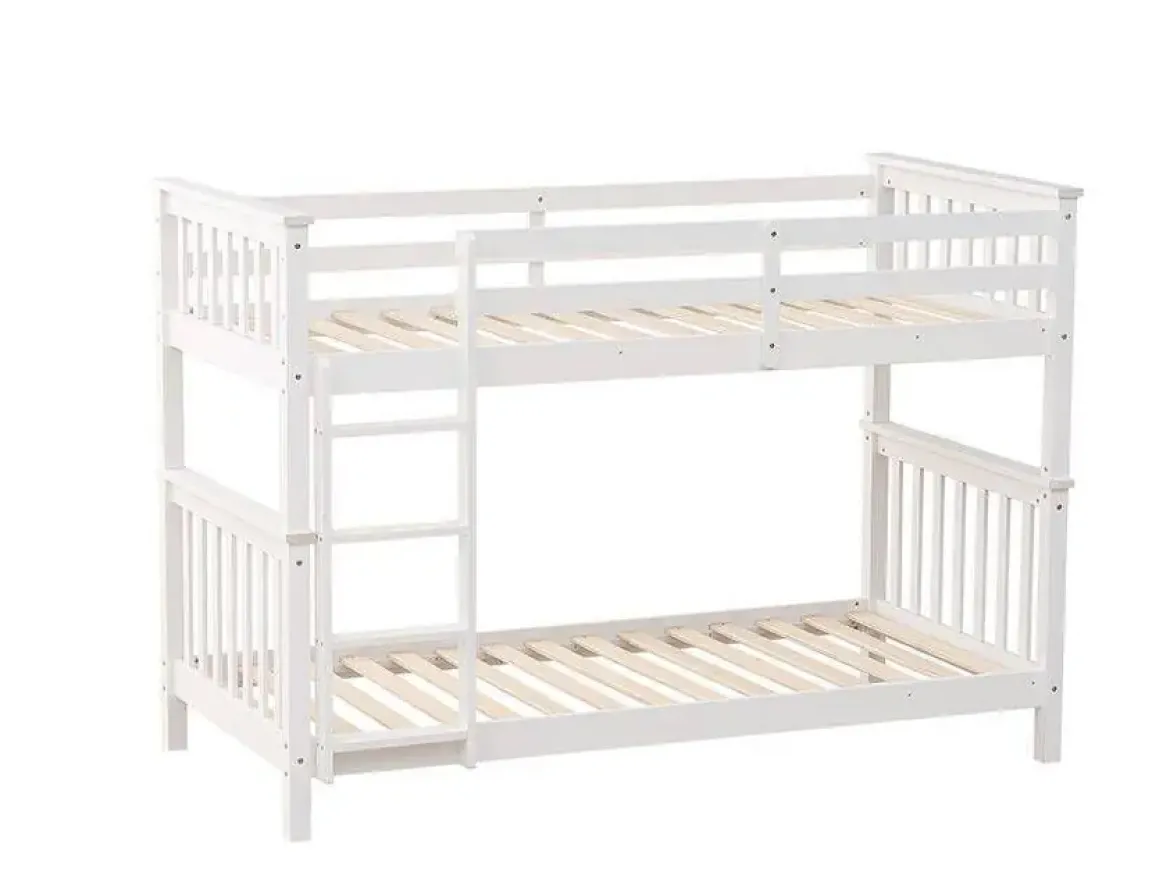 Litera de Madera Maciza Convertible Blanca CAMILA